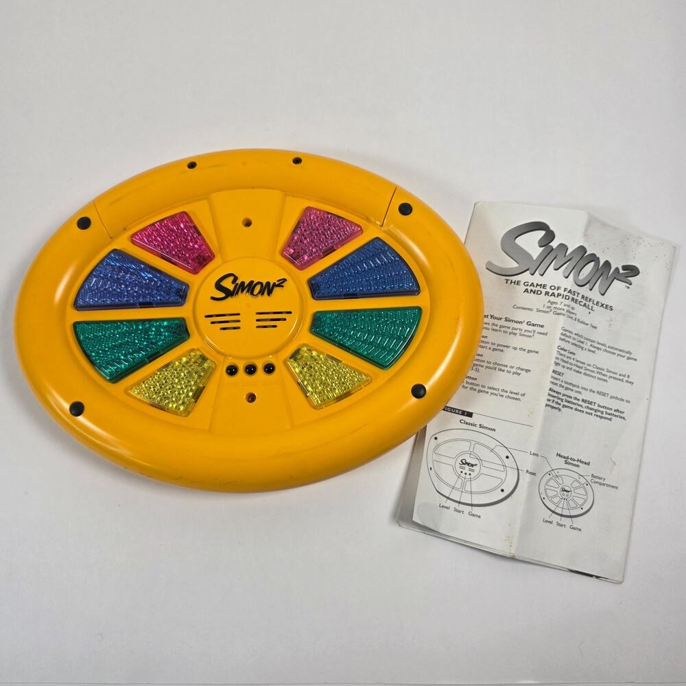 Simon 2 Electronic Memory Double Sided Game Unit Milton Bradley Hasbro 2000